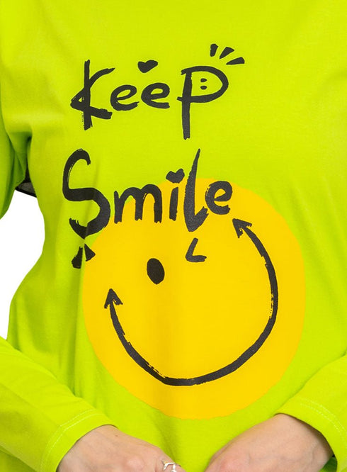 Lime Punch Printed Long - Sleeve Design 15 - Khotwh